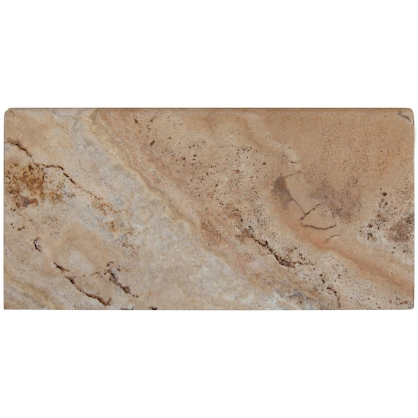 Porcini 12 In. X 24 In. Brushed Travertine Pool Coping